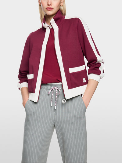 Marc Cain Sports Maroon Loose Jersey Zip Jacket AS31.06 J06