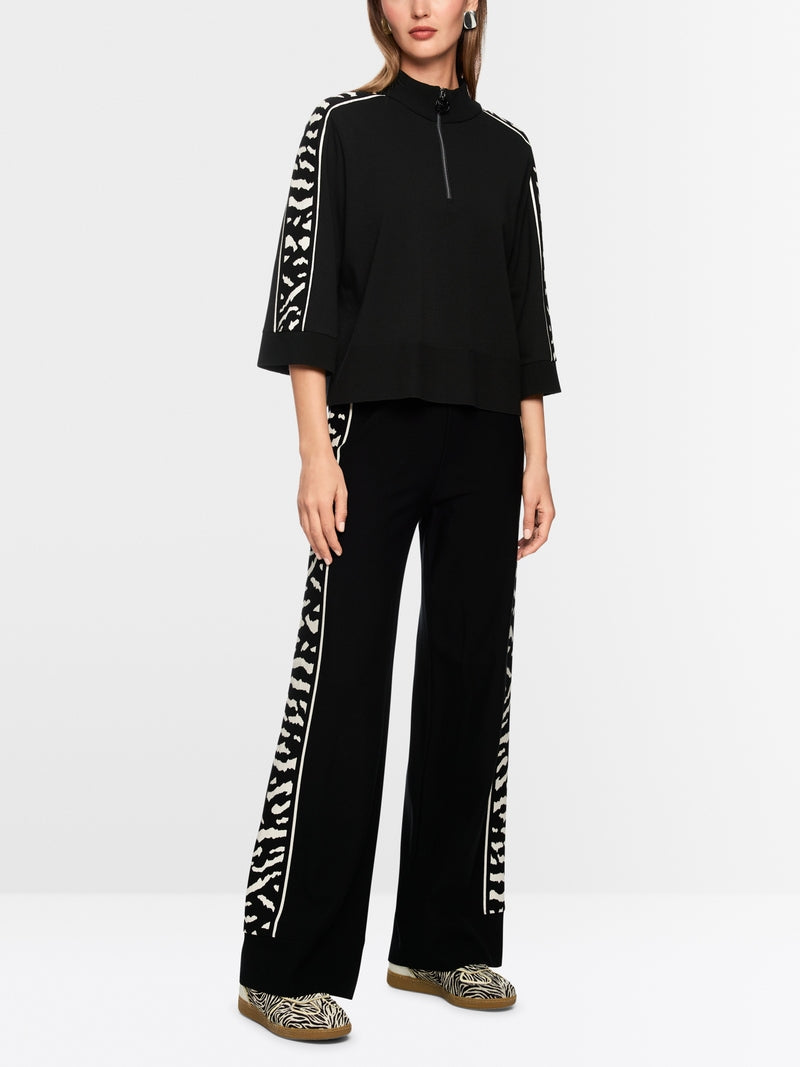 Marc Cain Sports Black 1/4 Zip Loose Fit Top AS41.09 M09