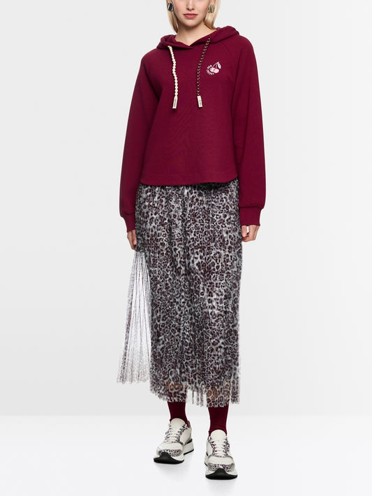 Marc Cain Sports Maroon Hooded Long Sleeve Sweatshirt