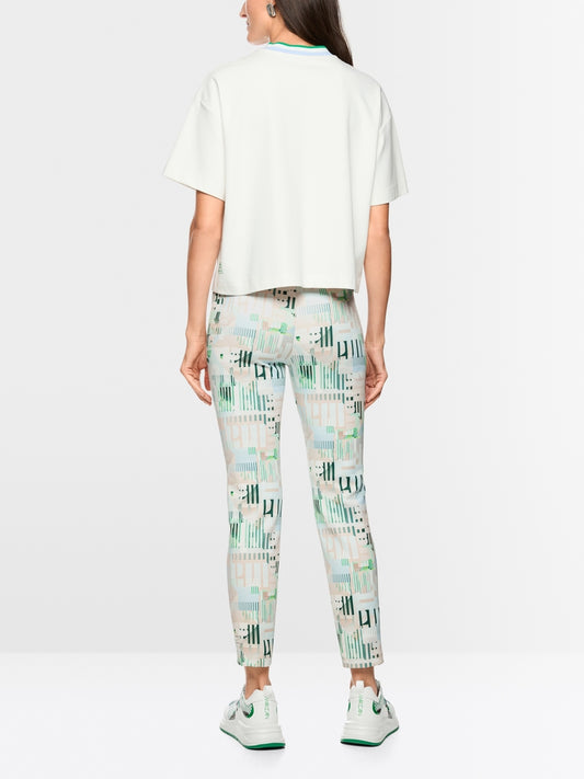 Marc Cain Sports Off-White Crew Neck Short Sleeve T-Shirt with heart