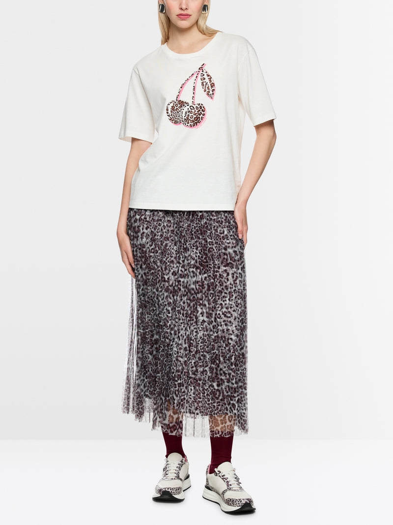 Marc Cain Sports Off-White Cherry Print Crew Neck T-Shirt