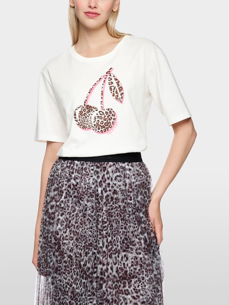 Marc Cain Sports Off-White Cherry Print Crew Neck T-Shirt