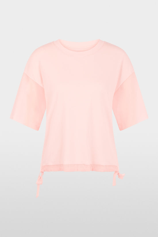 Marc Cain Sports Rose Pink Short Sleeve T-Shirt with Ruffle Trims