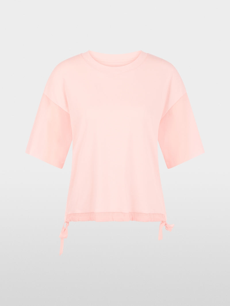Marc Cain Sports Rose Pink Short Sleeve T-Shirt with Ruffle Trims