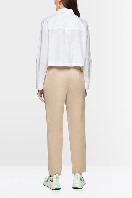 Marc Cain Sports White Short Loose Fit Cotton Blouse