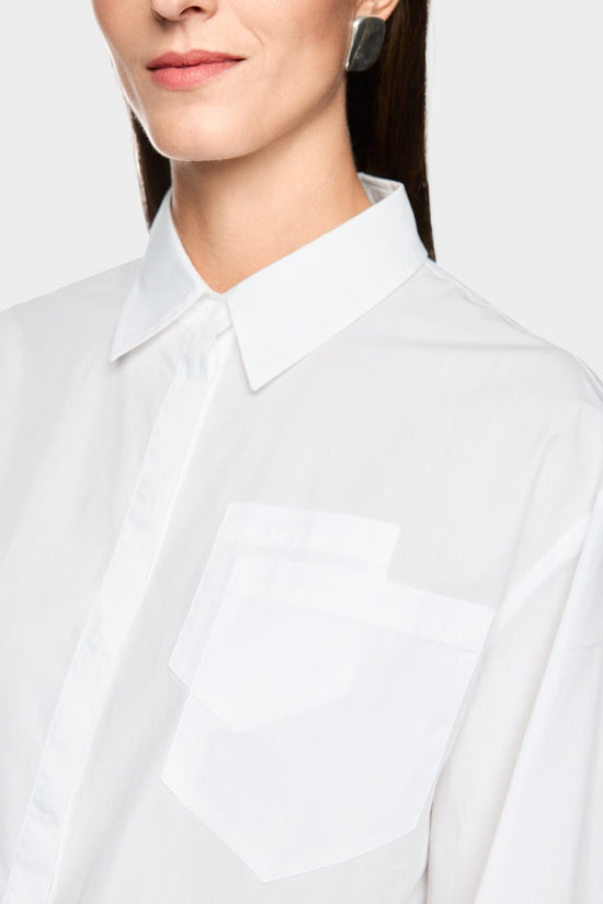 Marc Cain Sports White Short Loose Fit Cotton Blouse