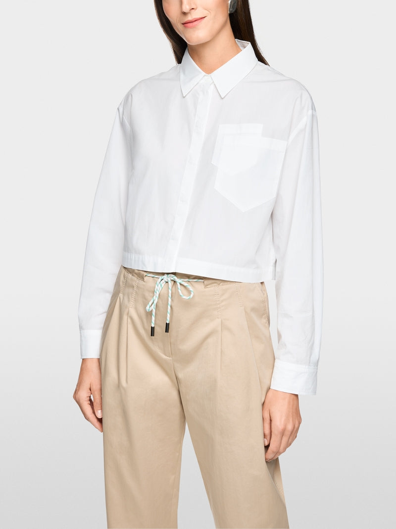 Marc Cain Sports White Short Loose Fit Cotton Blouse