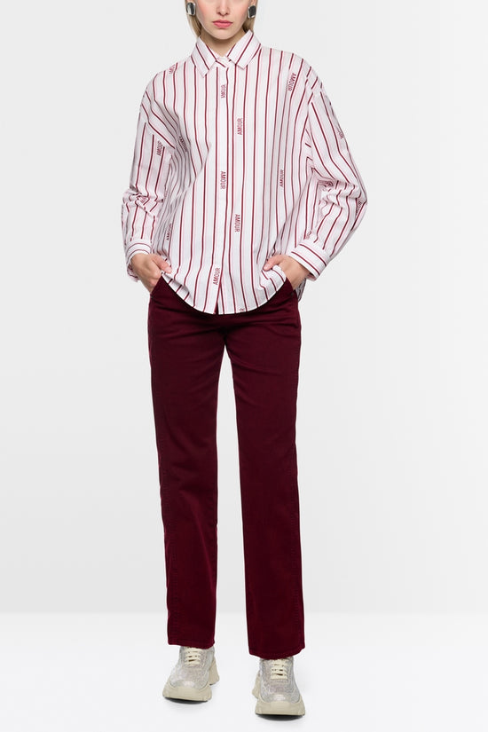Marc Cain Sports Striped Relaxed Fit Cotton Shirt