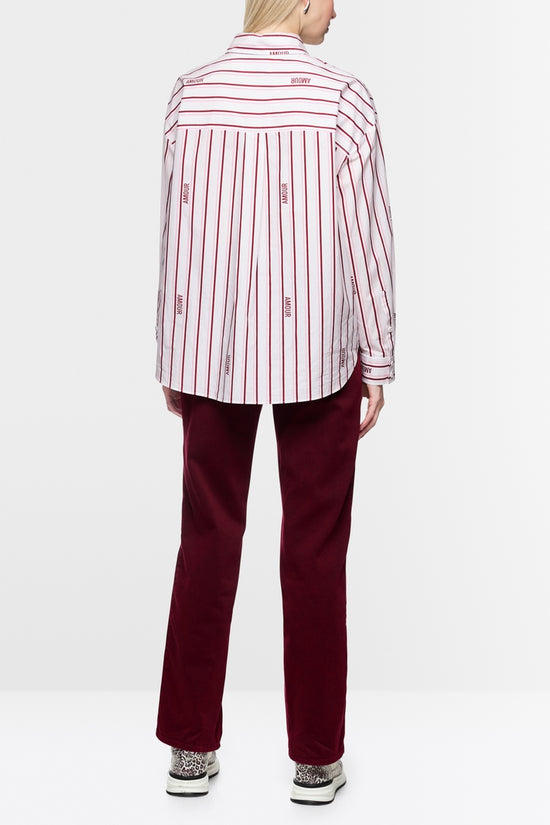 Marc Cain Sports Striped Relaxed Fit Cotton Shirt