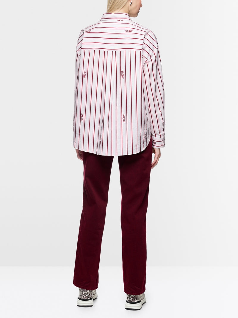 Marc Cain Sports Striped Relaxed Fit Cotton Shirt