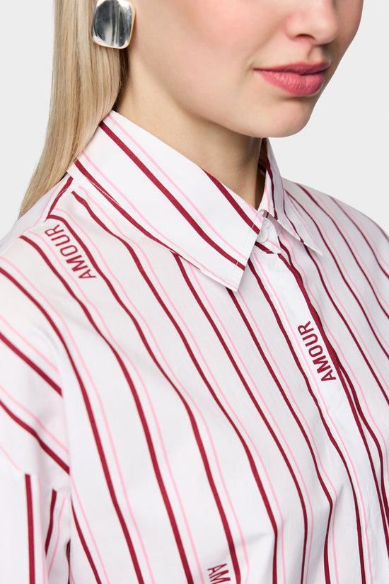 Marc Cain Sports Striped Relaxed Fit Cotton Shirt