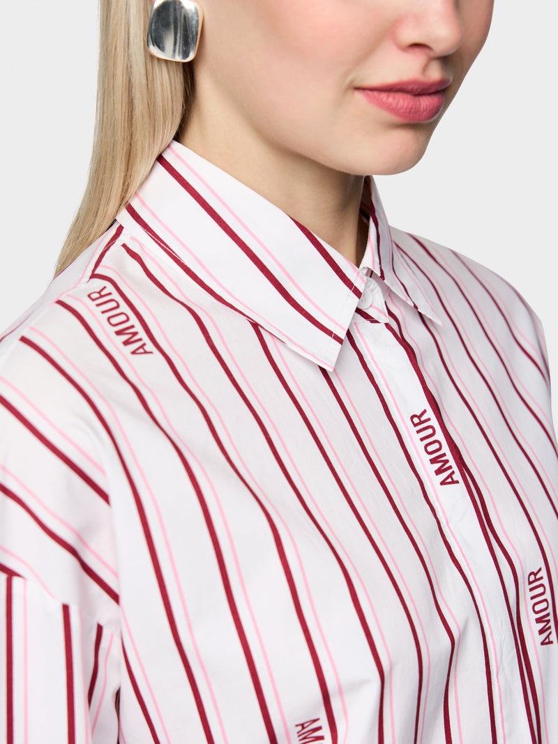 Marc Cain Sports Striped Relaxed Fit Cotton Shirt