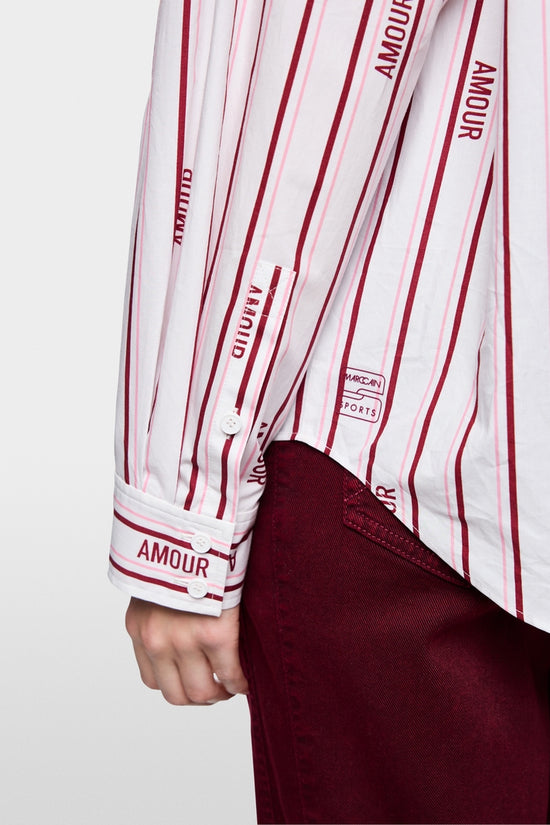 Marc Cain Sports Striped Relaxed Fit Cotton Shirt