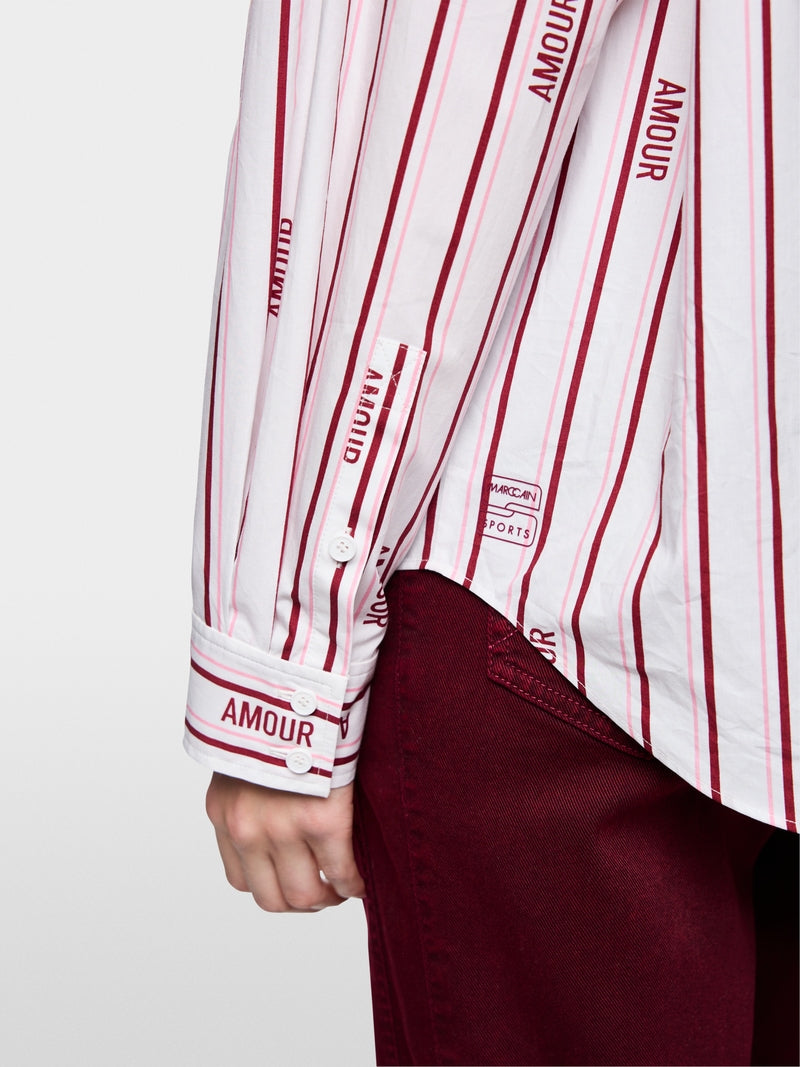 Marc Cain Sports Striped Relaxed Fit Cotton Shirt
