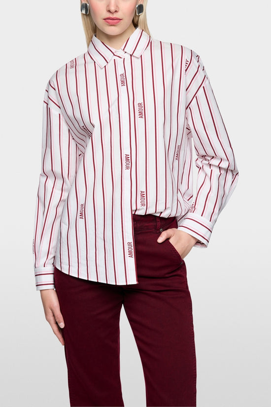 Marc Cain Sports Striped Relaxed Fit Cotton Shirt