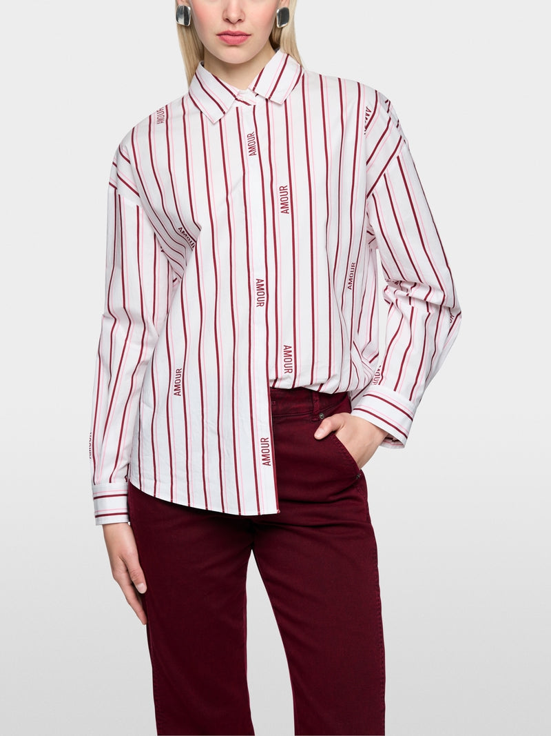 Marc Cain Sports Striped Relaxed Fit Cotton Shirt