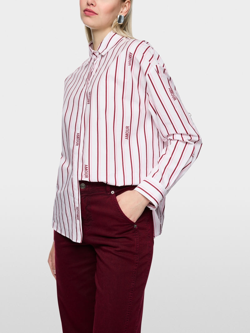 Marc Cain Sports Striped Relaxed Fit Cotton Shirt