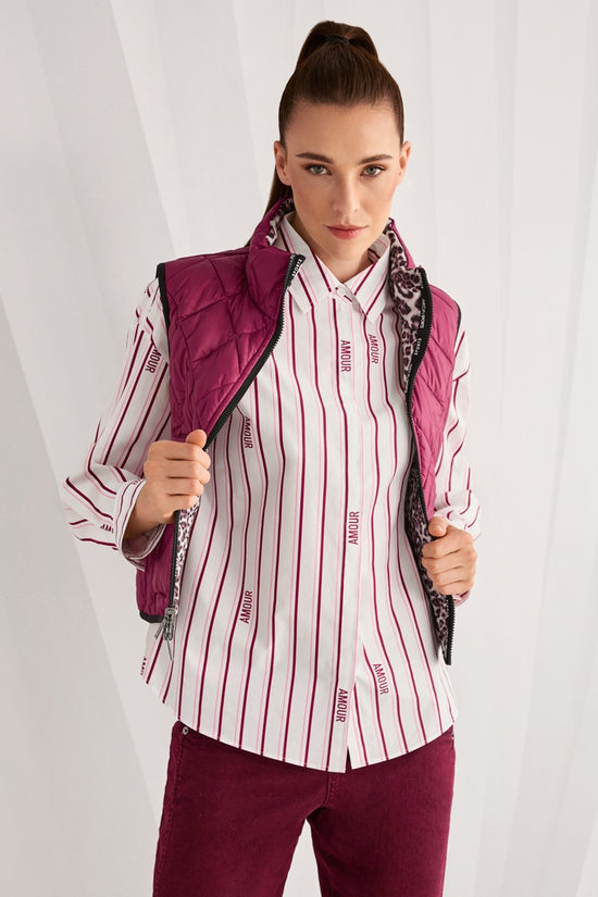 Marc Cain Sports Striped Relaxed Fit Cotton Shirt