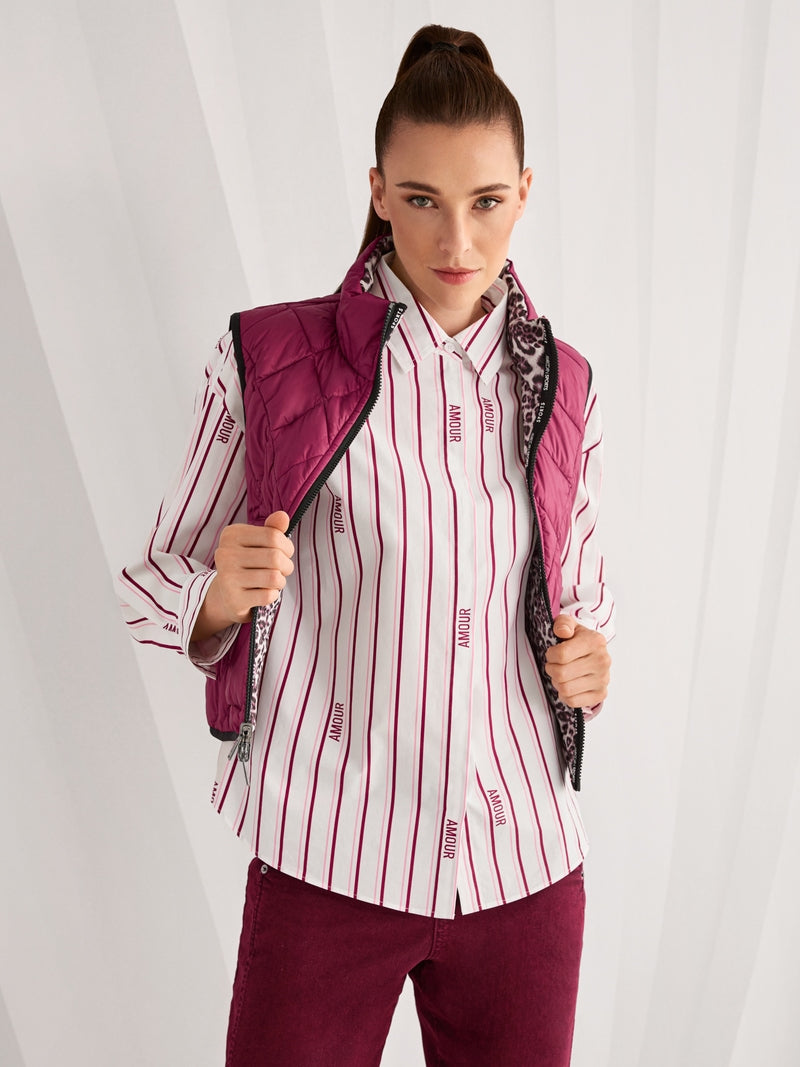 Marc Cain Sports Striped Relaxed Fit Cotton Shirt