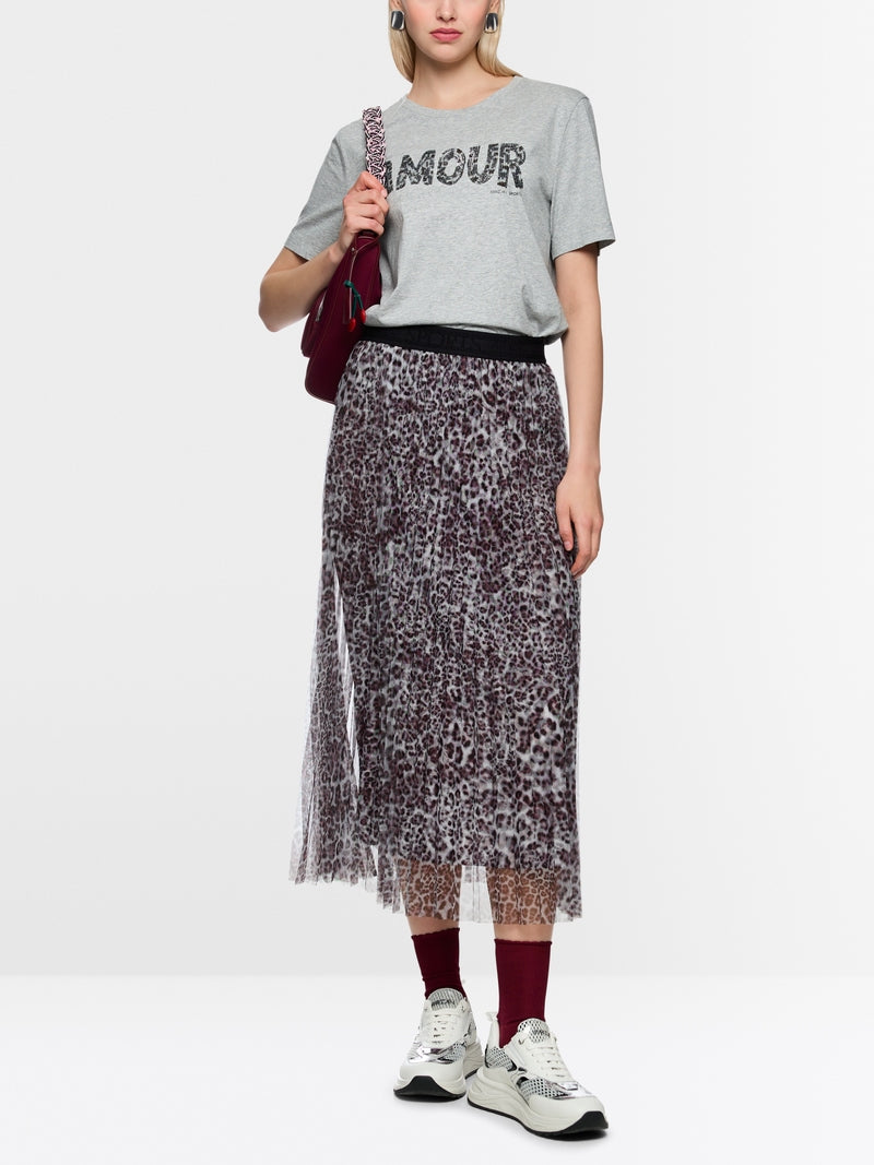 Marc Cain Sports Pleated Leopard Print Midi Skirt