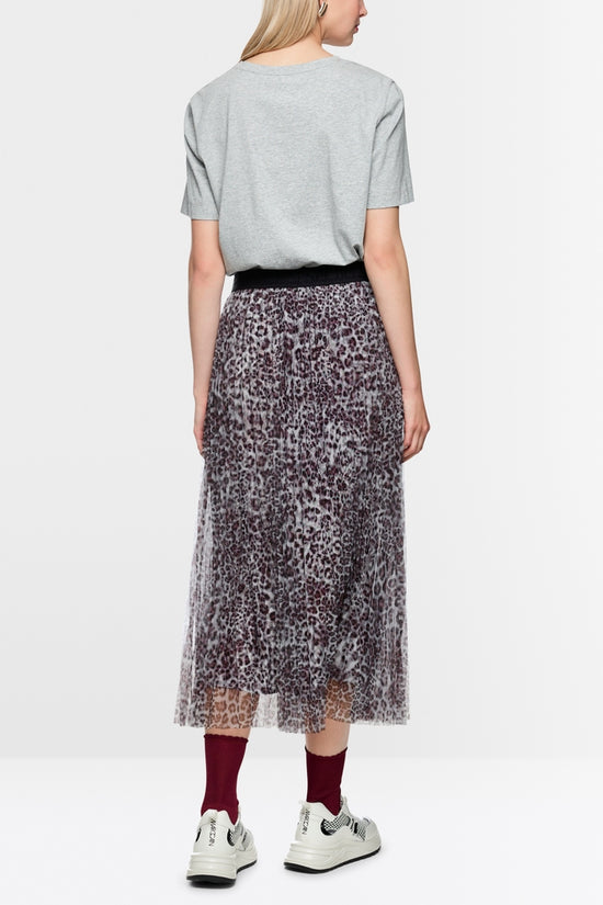 Marc Cain Sports Pleated Leopard Print Midi Skirt