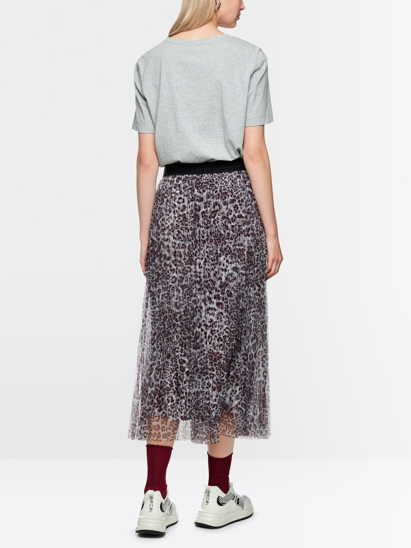 Marc Cain Sports Pleated Leopard Print Midi Skirt