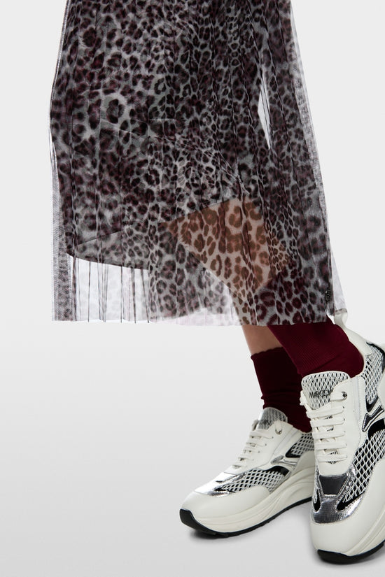 Marc Cain Sports Pleated Leopard Print Midi Skirt