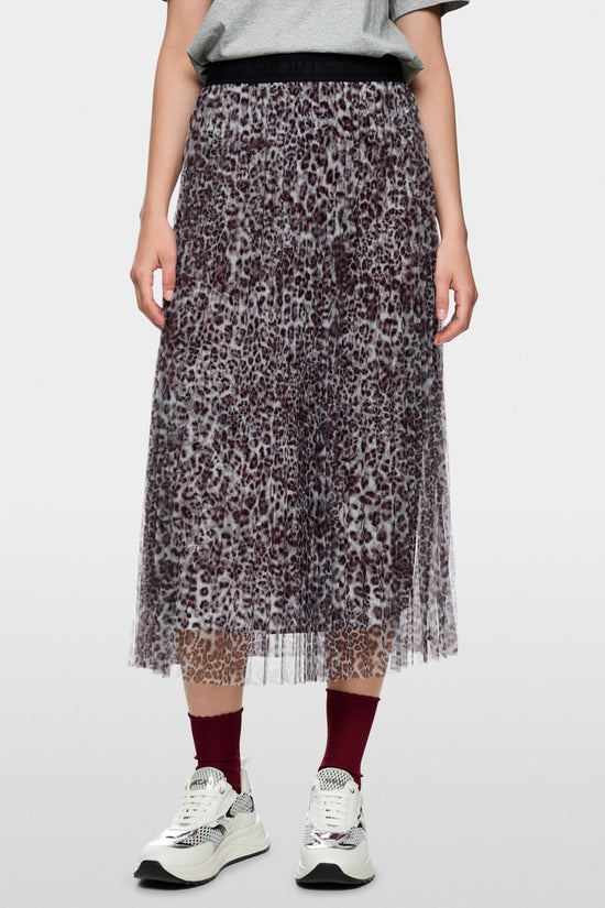 Marc Cain Sports Pleated Leopard Print Midi Skirt