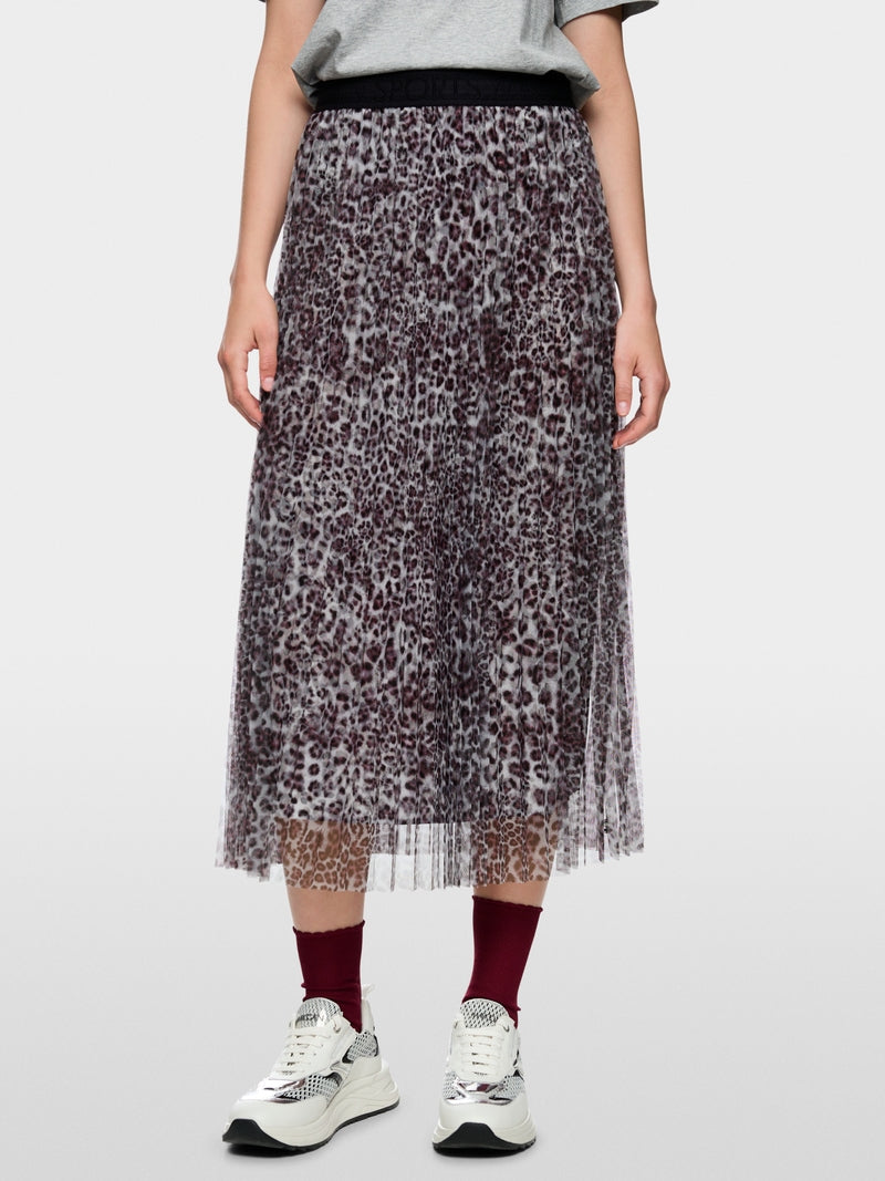 Marc Cain Sports Pleated Leopard Print Midi Skirt