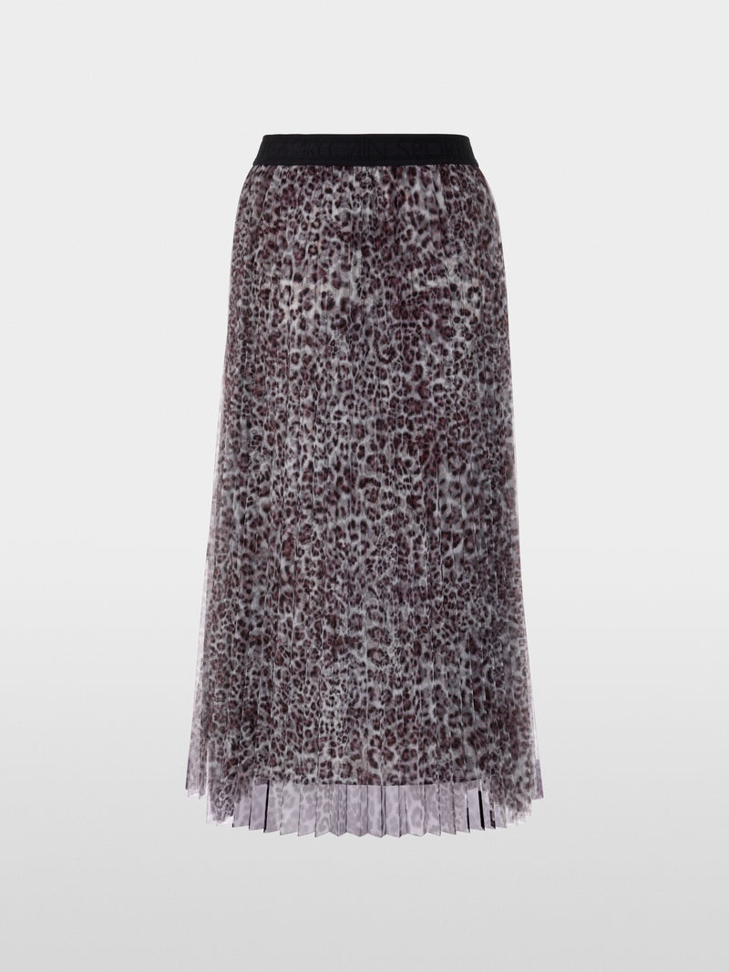Marc Cain Sports Pleated Leopard Print Midi Skirt