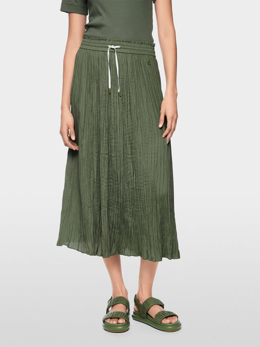 Marc Cain Sports Olive Pleated Midi Skirt