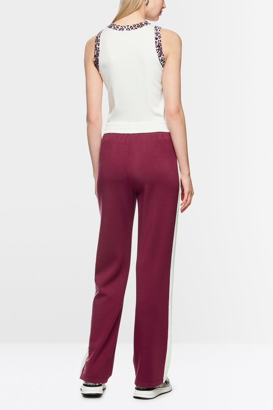 Marc Cain Sports Maroon Pull-On Wide Leg Trousers