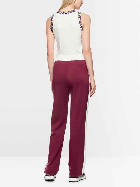 Marc Cain Sports Maroon Pull-On Wide Leg Trousers