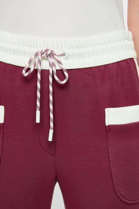 Marc Cain Sports Maroon Pull-On Wide Leg Trousers