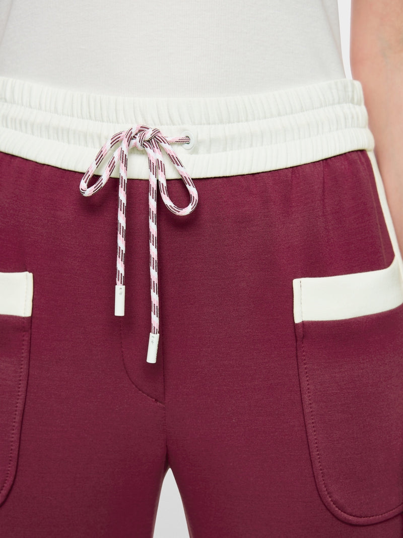 Marc Cain Sports Maroon Pull-On Wide Leg Trousers