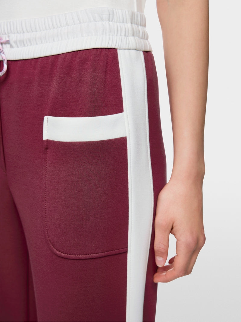 Marc Cain Sports Maroon Pull-On Wide Leg Trousers