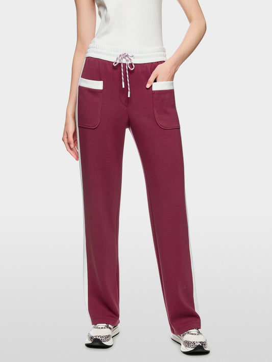 Marc Cain Sports Maroon Pull-On Wide Leg Trousers