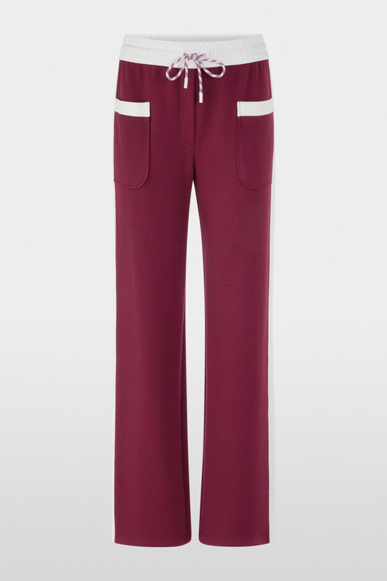 Marc Cain Sports Maroon Pull-On Wide Leg Trousers