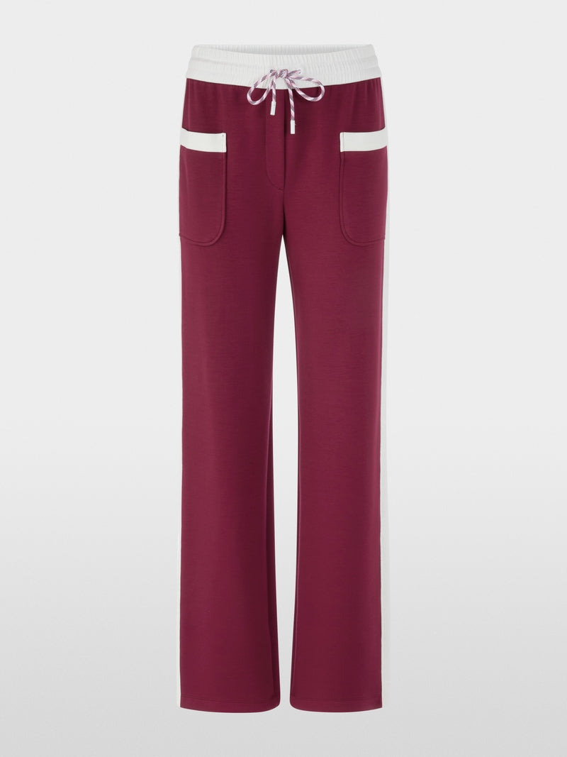 Marc Cain Sports Maroon Pull-On Wide Leg Trousers