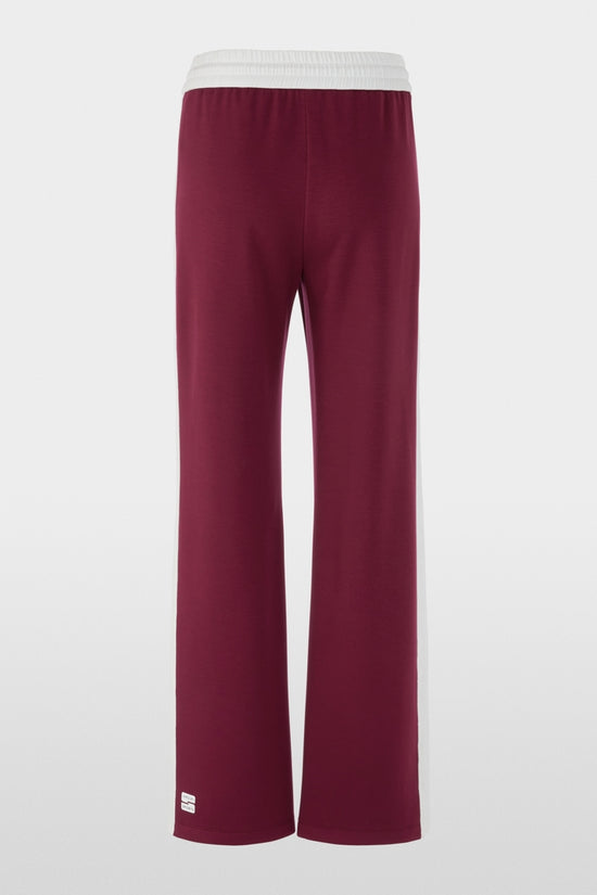 Marc Cain Sports Maroon Pull-On Wide Leg Trousers