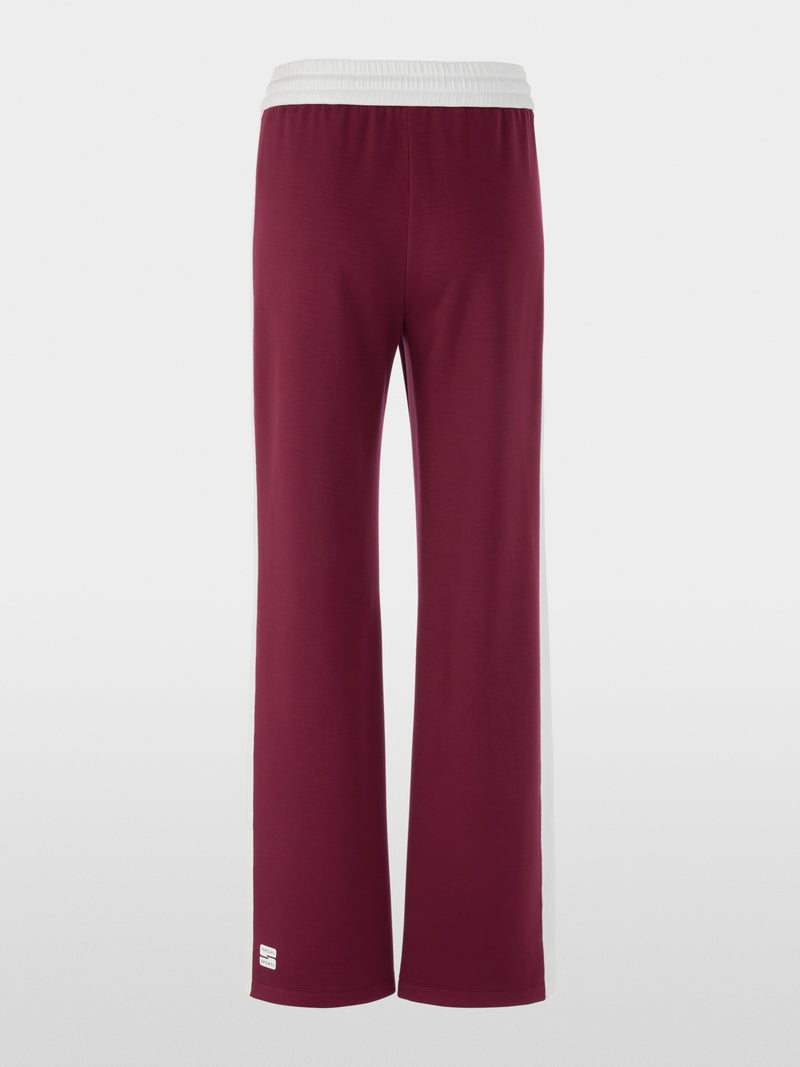 Marc Cain Sports Maroon Pull-On Wide Leg Trousers