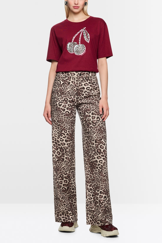 Marc Cain Sports Leopard Print Wide Leg Jeans