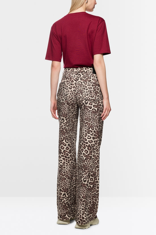 Marc Cain Sports Leopard Print Wide Leg Jeans