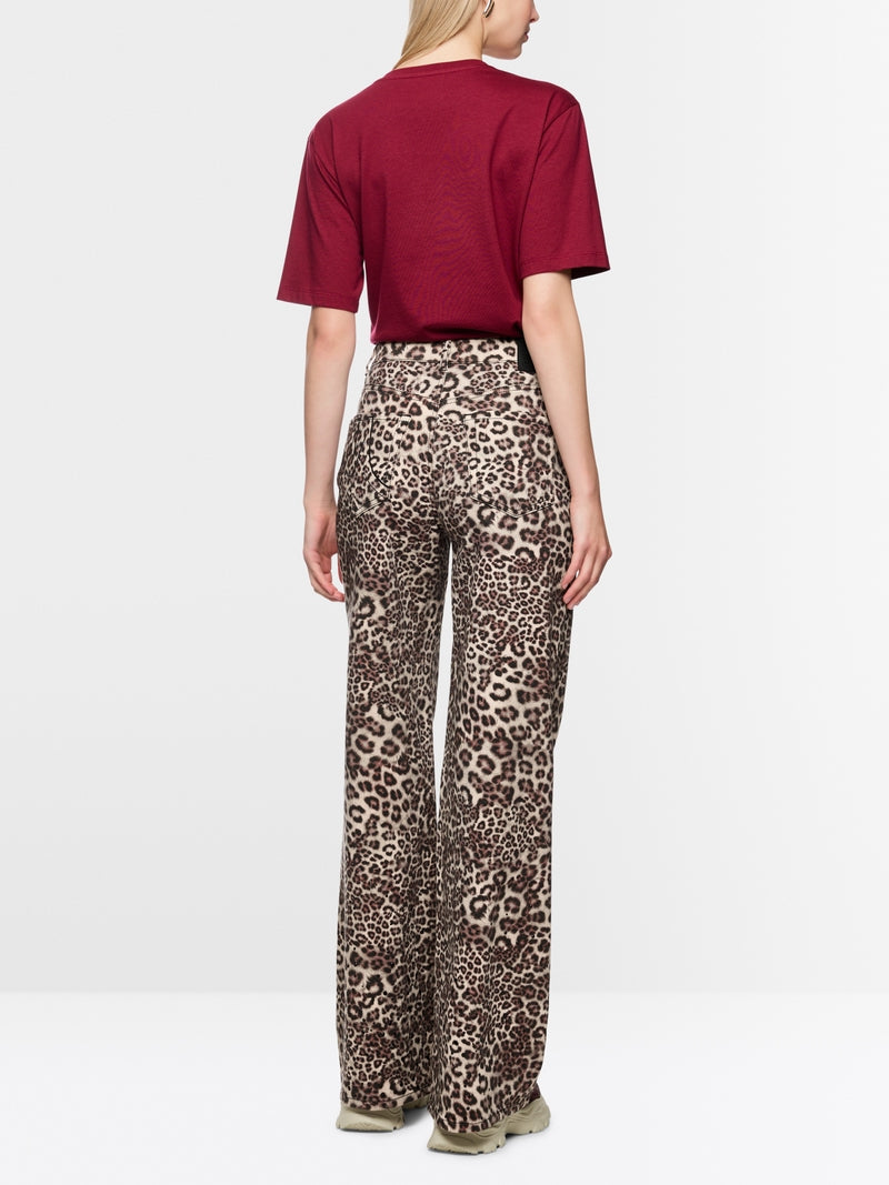 Marc Cain Sports Leopard Print Wide Leg Jeans