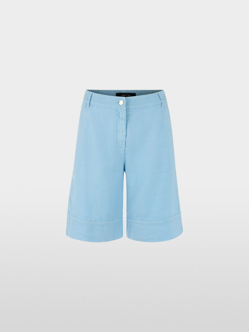 Marc Cain Blue Wide leg Cotton Linen Blend Shorts