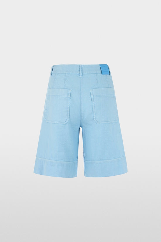 Marc Cain Blue Wide leg Cotton Linen Blend Shorts
