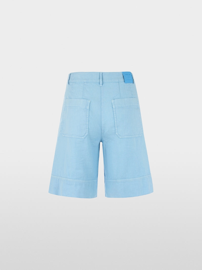 Marc Cain Blue Wide leg Cotton Linen Blend Shorts