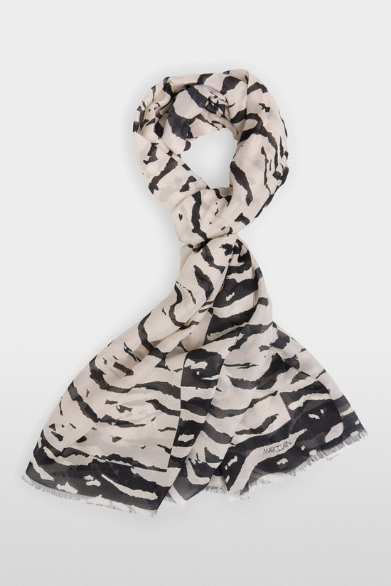 Marc Cain Sports Animal Print Silk Blend Long Scarf