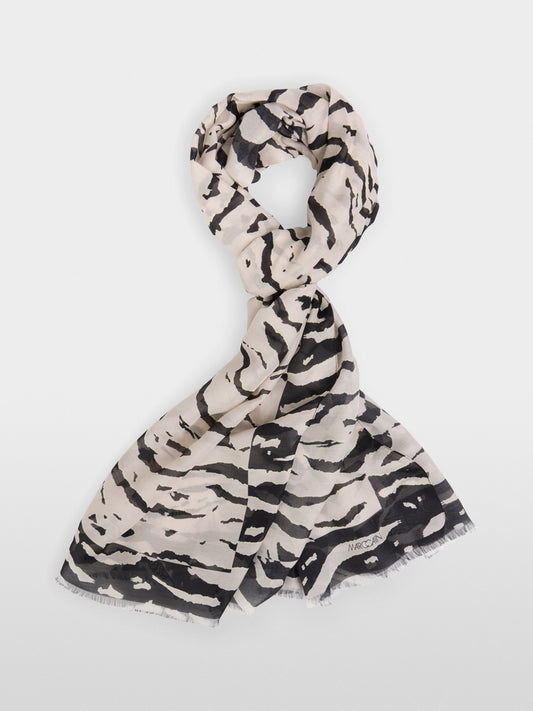 Marc Cain Sports Animal Print Silk Blend Long Scarf