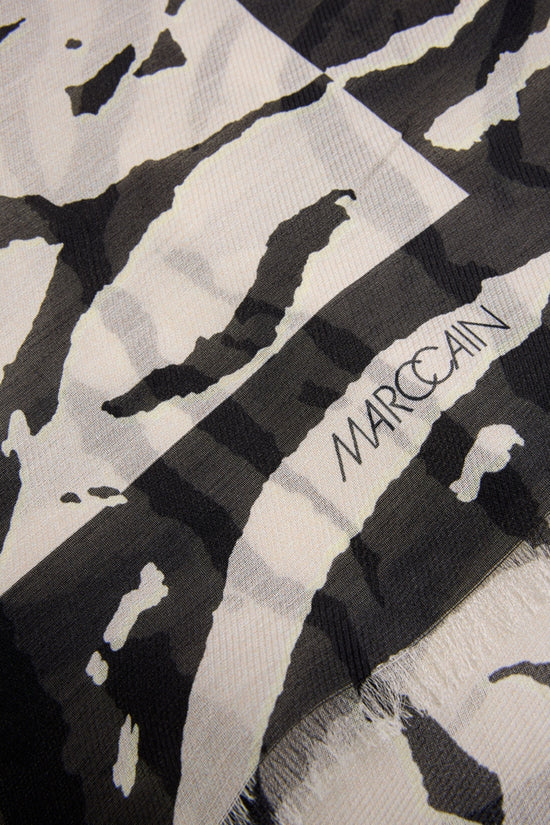 Marc Cain Sports Animal Print Silk Blend Long Scarf